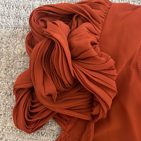 Beautiful burnt orange short sleeve blouse - Picture 4 of 4